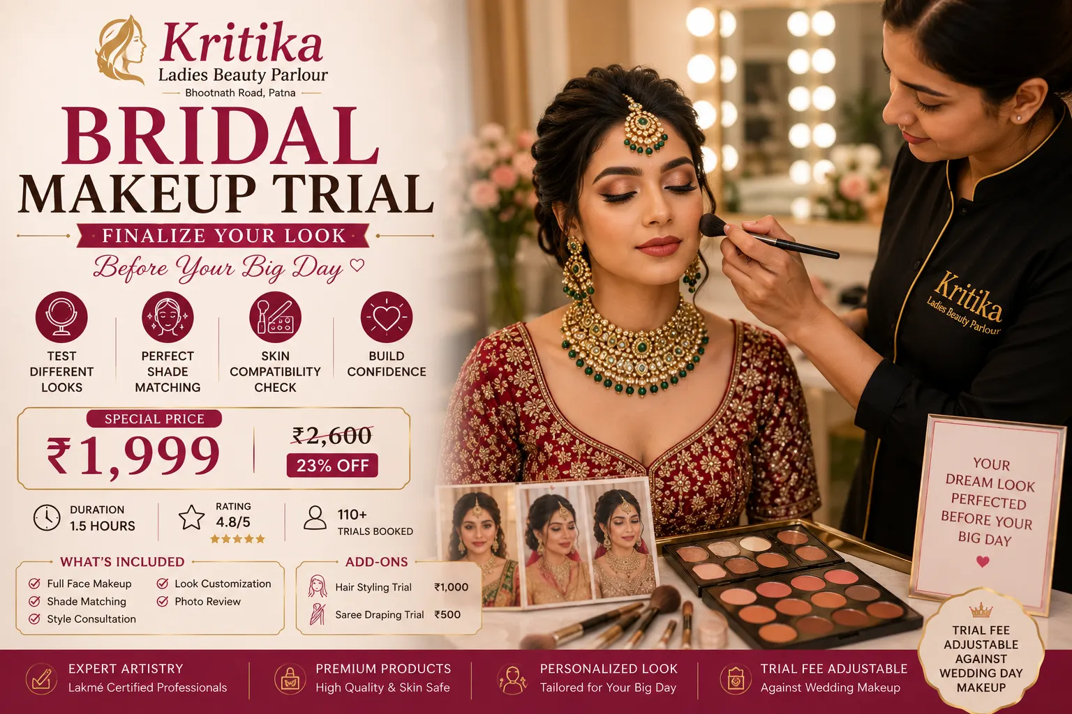 Bridal Makeup Trial | Finalize Your Look at Kritika Ladies Parlour Patna